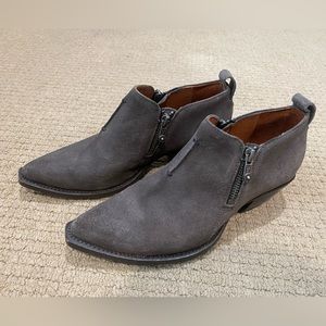 Frye Sacha Moto Shootie Suede Boot, Smoke, 6.5